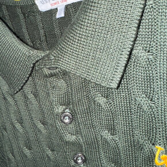 Retro Gentleman's Long-Sleeve Turn-Down Collar Wool Cable Knit Sweater for Men - Picture 6 of 7